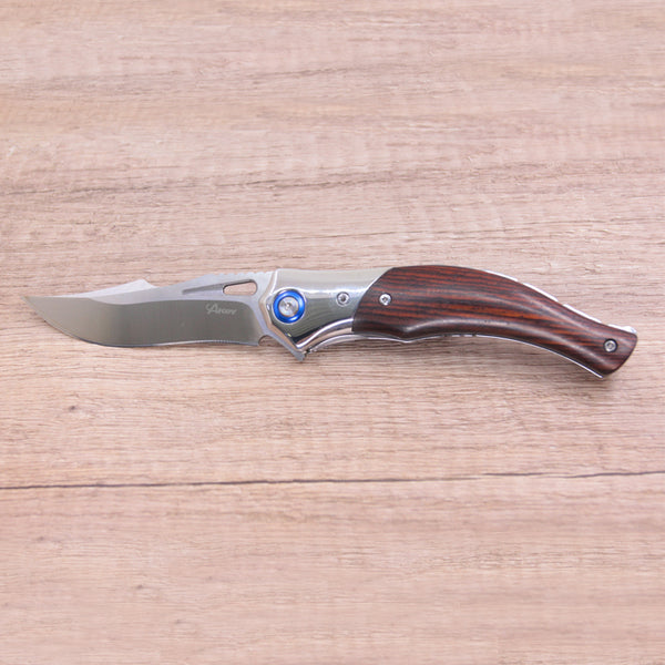 Rosewood Handle D2 Blade Silver Bolster Pocket Knife