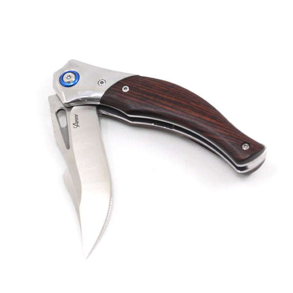 Rosewood Handle D2 Blade Silver Bolster Pocket Knife