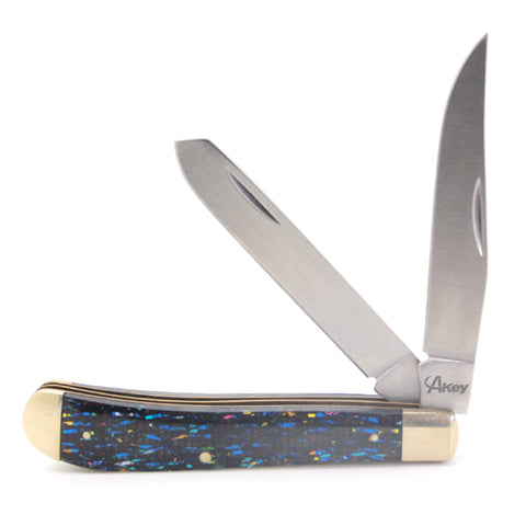 Abalone Stars Trapper Folding Knife