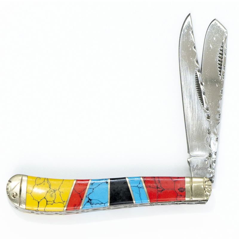 Synthetic Turquoise Trapper Knife