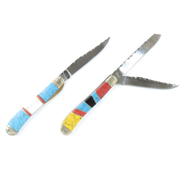 Synthetic Turquoise Trapper Knife